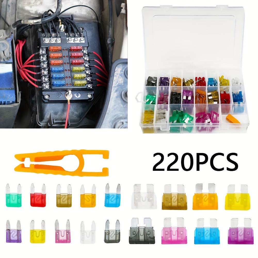 220 Pezzi Kit Assortimento Fusibili Auto Lama Colori - Temu Italy