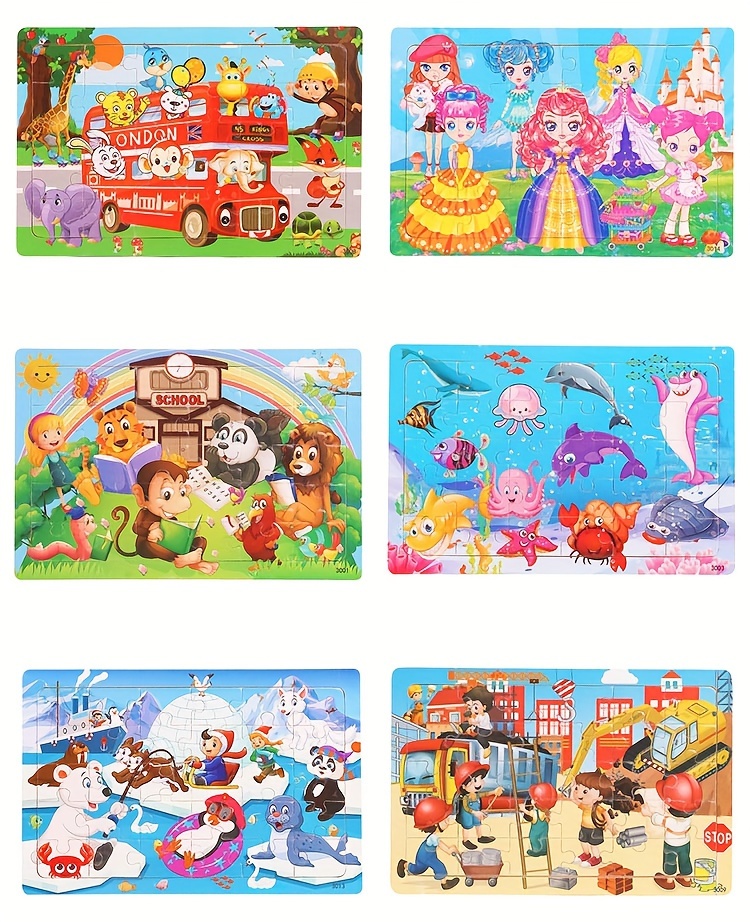 1 Stück Doppelseitiges Cartoon-puzzle Aus Holz Für Kinder, Kreatives  Streifenpuzzle, Pädagogische Hilfsmittel Für Die Früherziehung, Tier- Und  Transportbewusstseinstafel, aktuelle Trends, günstig kaufen