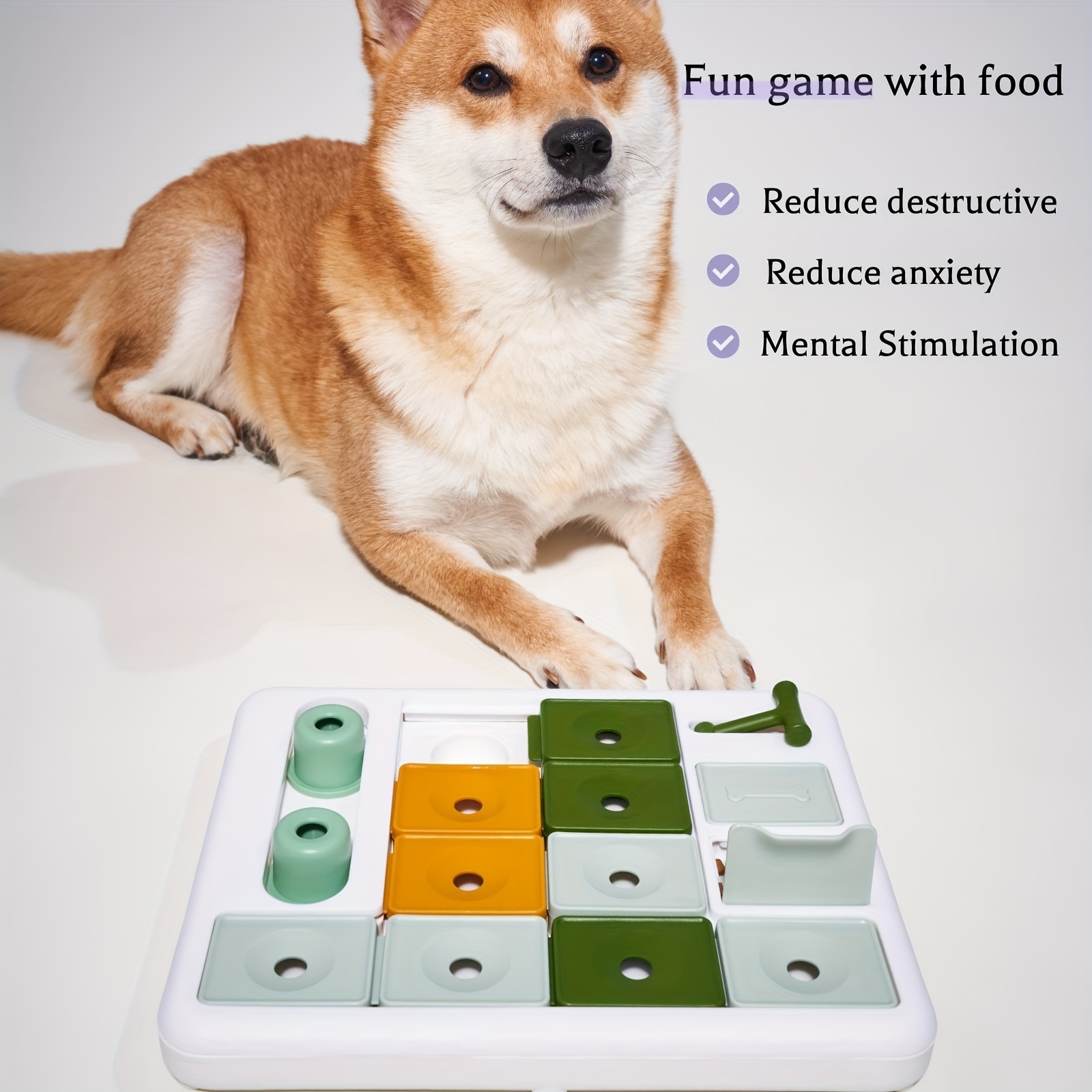 LUWANPET Dog Puzzle Toys Slow Feeder, Large Dog Treat Puzzle Toy,  Interactive Dog Food Puzzle Feeder