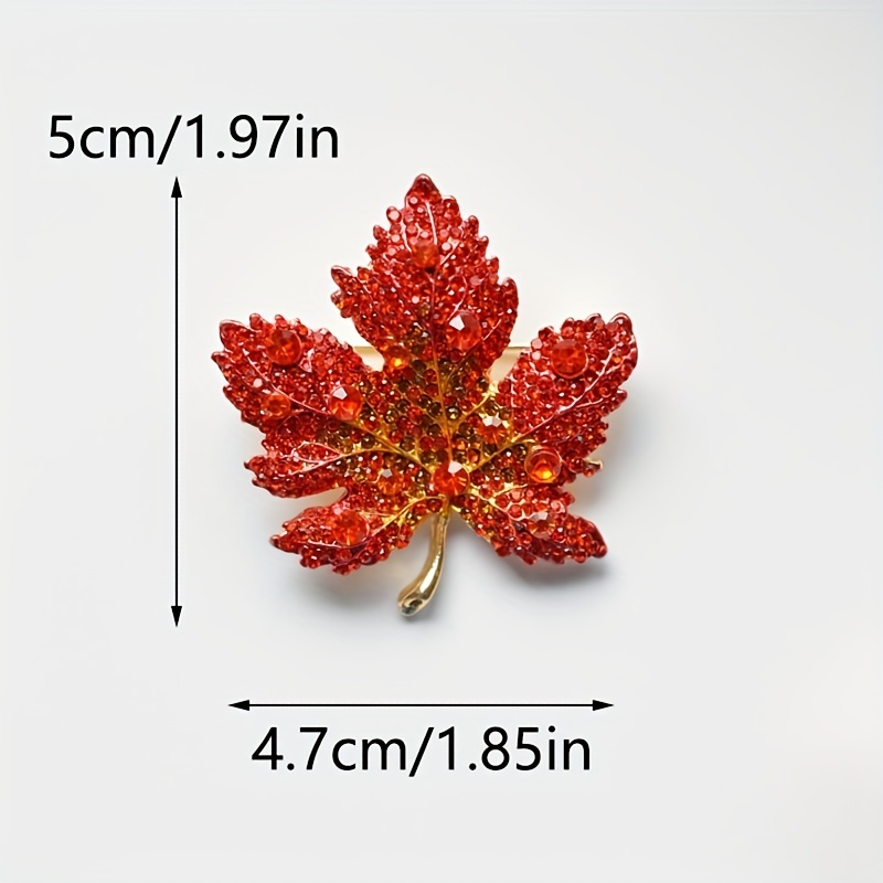 Maple Leaf Rhinestone Brooch, Vintage Design