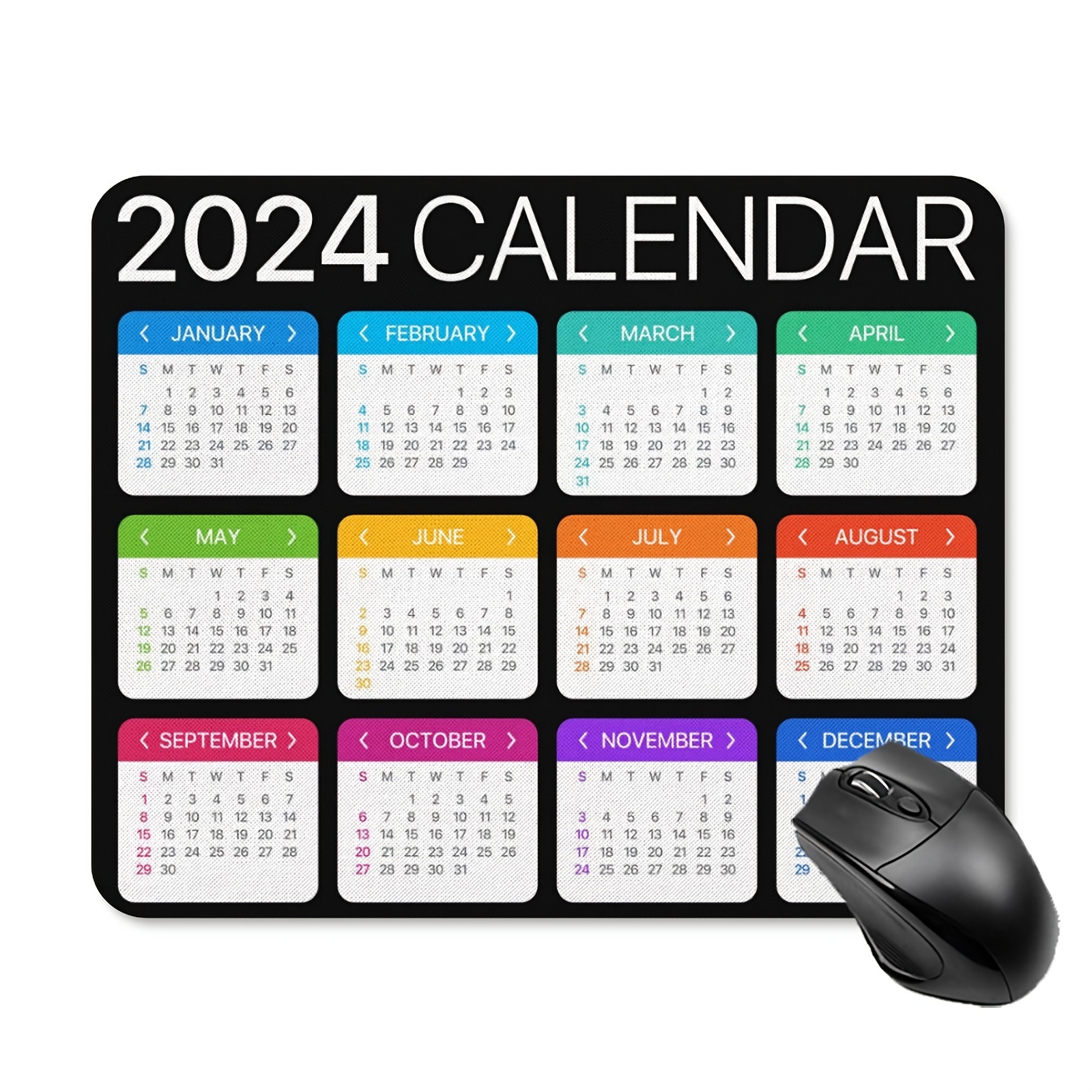 1pc 2024 Calendar 04 Mouse Pad Rectangle Non Slip Rubber Mouse Mat For  Computer Desk Laptop Office X Inch Office  School Supplies  Temu Germany