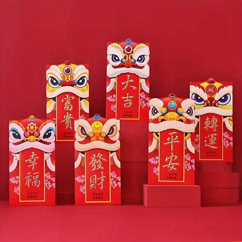 Get [2024 New Year] Dragon Red Packets Lucky Money Envelopes New Year  9*17.6cm 6Pcs Delivered