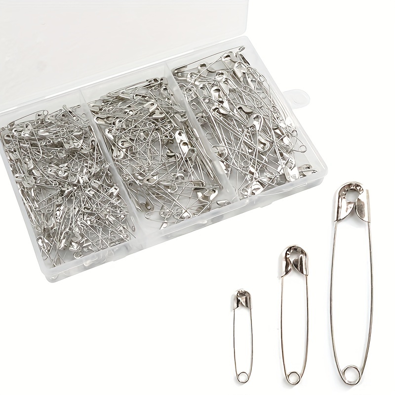 Safety Pins With Storage Box Assorted Size Large Small - Temu