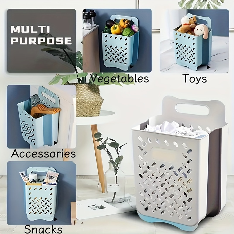 1pc Large Capacity Clothes Storage Basket Grid Folding Dirty Clothes Basket  For Home Supplies Portable And Convenient - Home & Kitchen - Temu Ireland