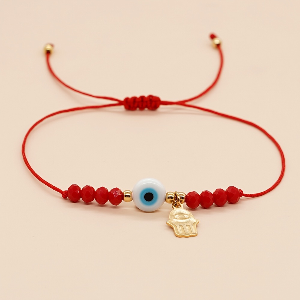 

Devil's Eye Hand Pendant Rope Bracelet Adjustable Red Rope Hand Jewelry Ward Off Bad Luck