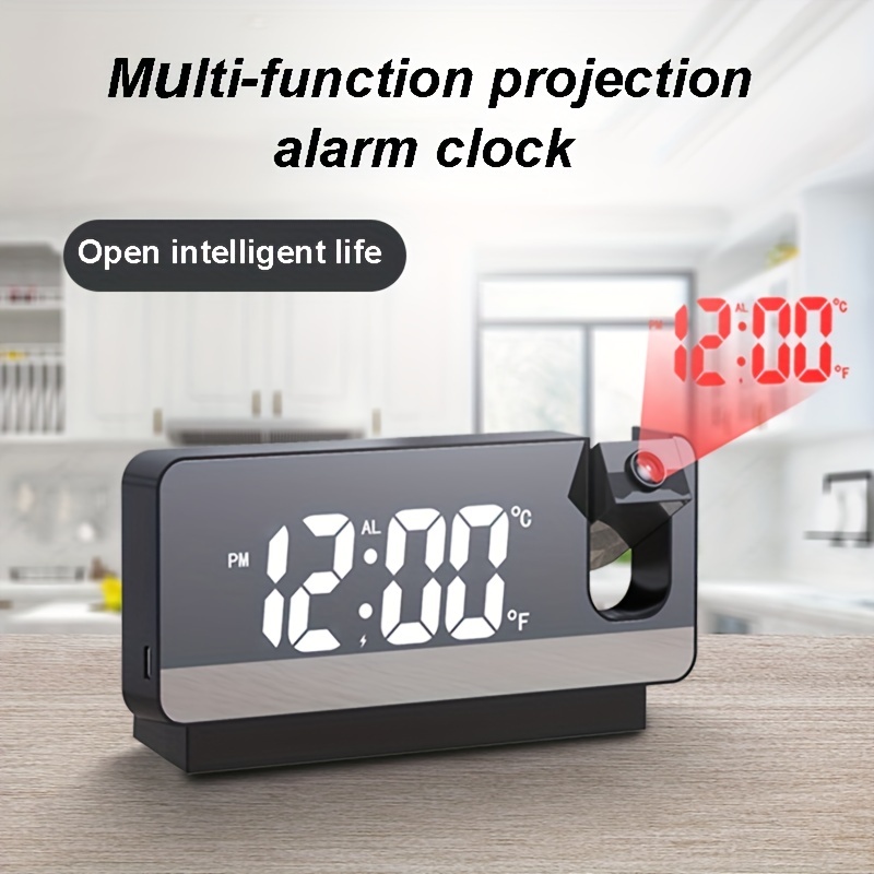 Sveglia digitale a LED orologio da proiezione orologio da soffitto con  Display della temperatura dell'ora retroilluminazione Snooze Clock per la  camera da letto di casa