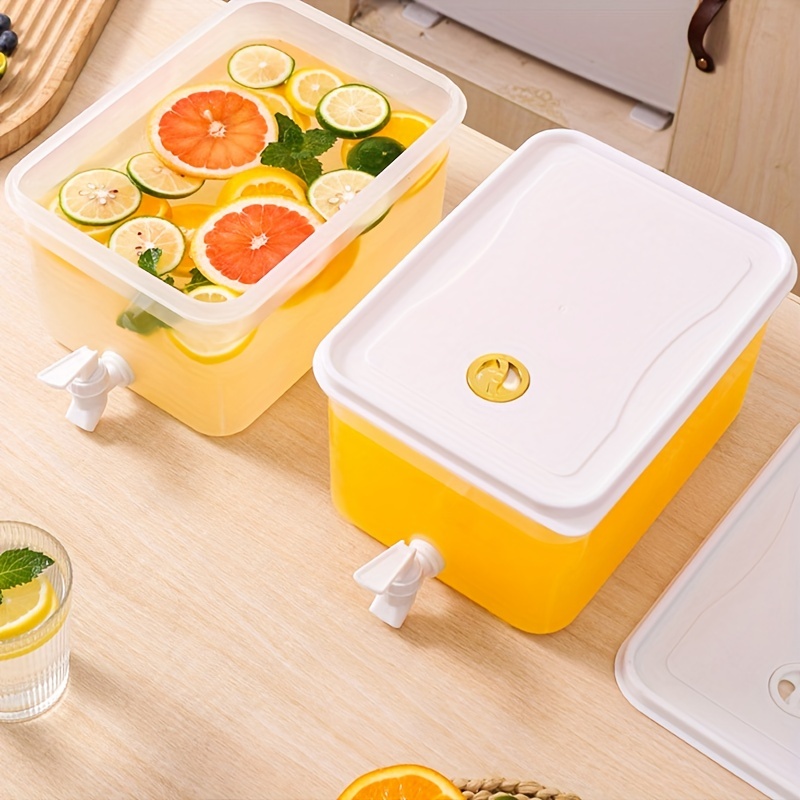 Iced Beverage Tub, Cold Kettle With Faucet In Refrigerator, Drink Dispenser  For Fridge, Plastic Water Jug Fruit Teapot Lemonade Bucket Drink Container  For Fridge, /1 Gallon - Temu Germany