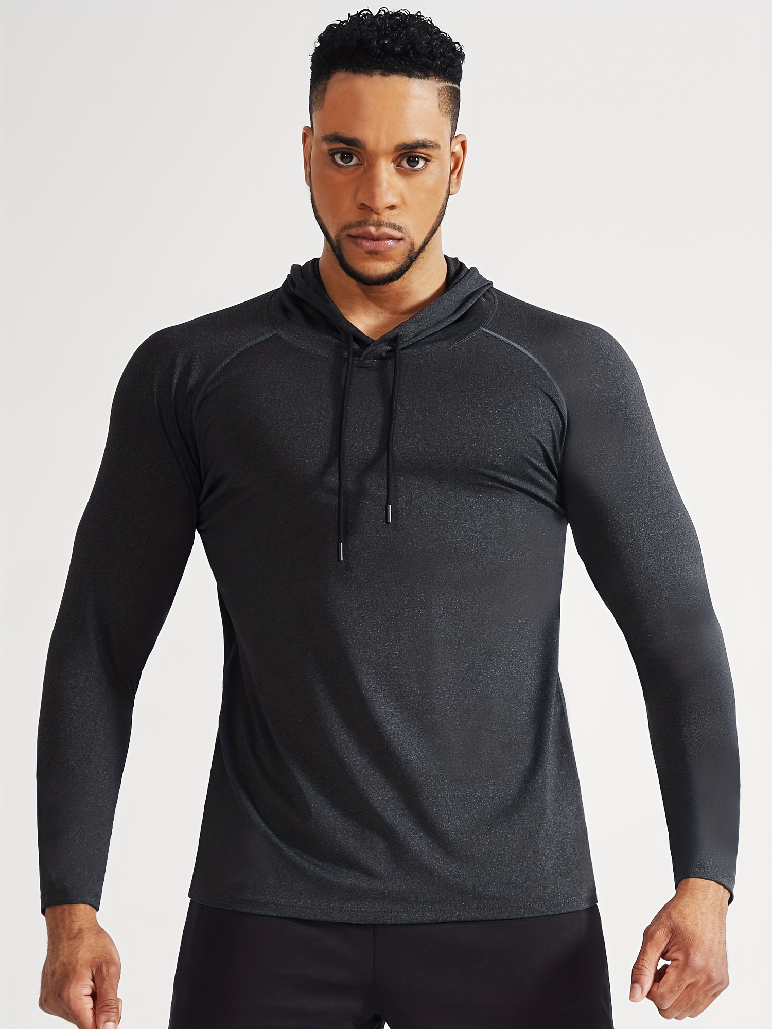 Long Sleeve Workout Hoodie Shirts for Men, Lightweight Athletic