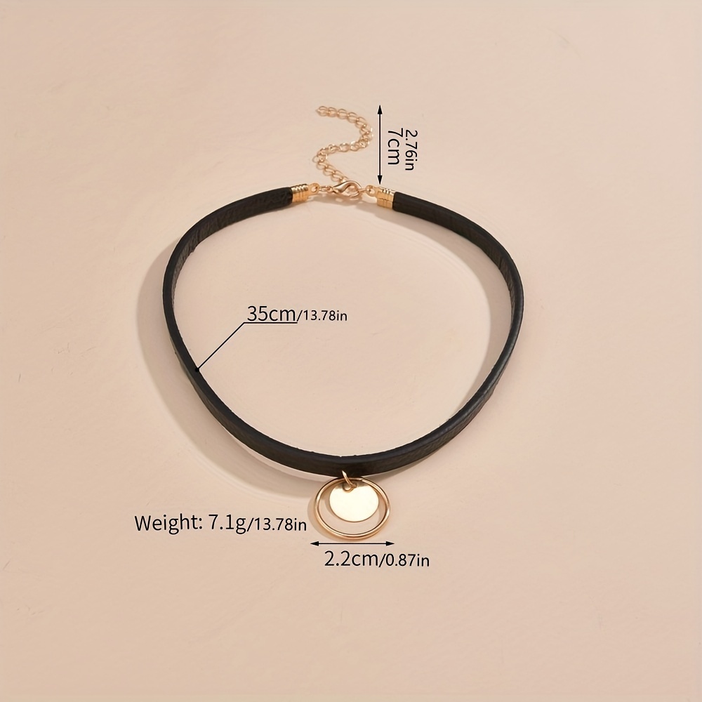 Geometric Ring & Flannel Necklace Choker Set