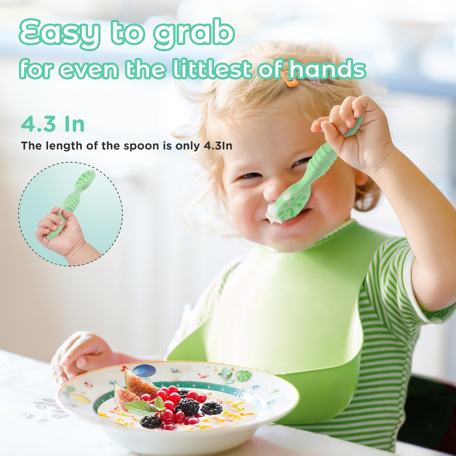 Unique Spoon and Fork Set For Newborn Baby Eating Training Easy To
