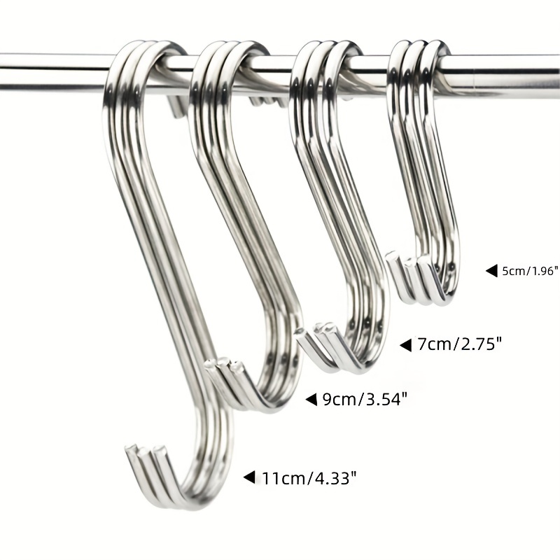 Heavy Duty S Hooks Metal S Shaped Hooks Black Hanging Hooks 2.75 Hangers  for Kitchenware Pots Pans Plants Bags Towels
