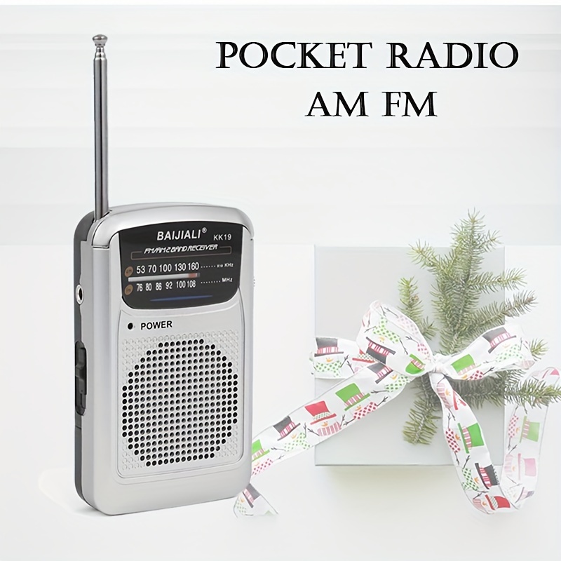 Radio FM AM con altavoz y conector de auriculares, radio de transistor  pequeño, funciona con pilas, la mejor mini antena de radio para recepción  de