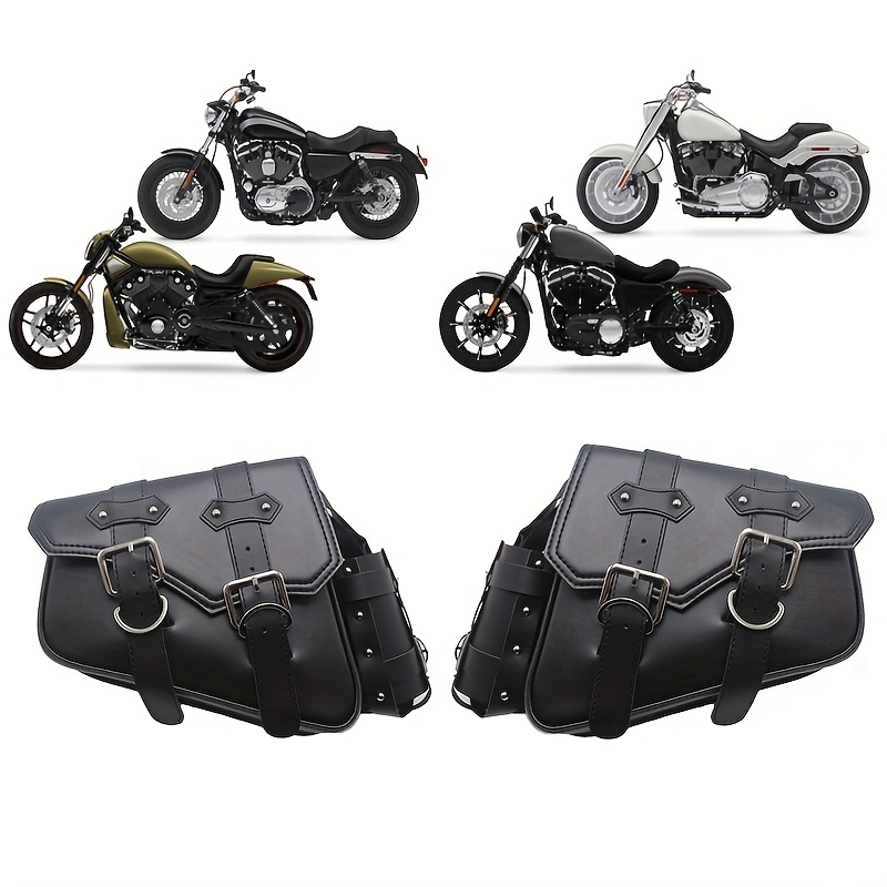 2 Motorcycle Saddlebags, Hanging Bags, Large Capacity Motorcycle  Saddlebags, Leather Motorcycle Luggage Bags, Universal Motorcycle  Accessories - Temu