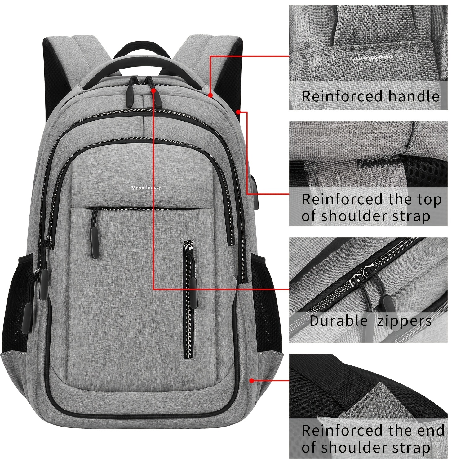 Laptop Backpack School Computer Backpack With USB Charging Port