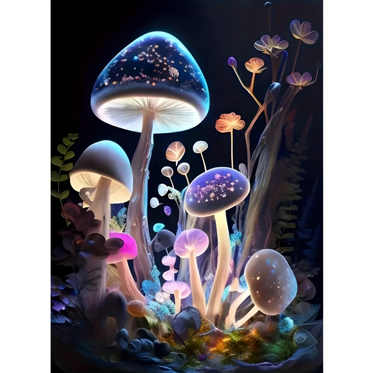 Colorful Mushroom Diamond Painting Kits 5d Diamond Art Set - Temu