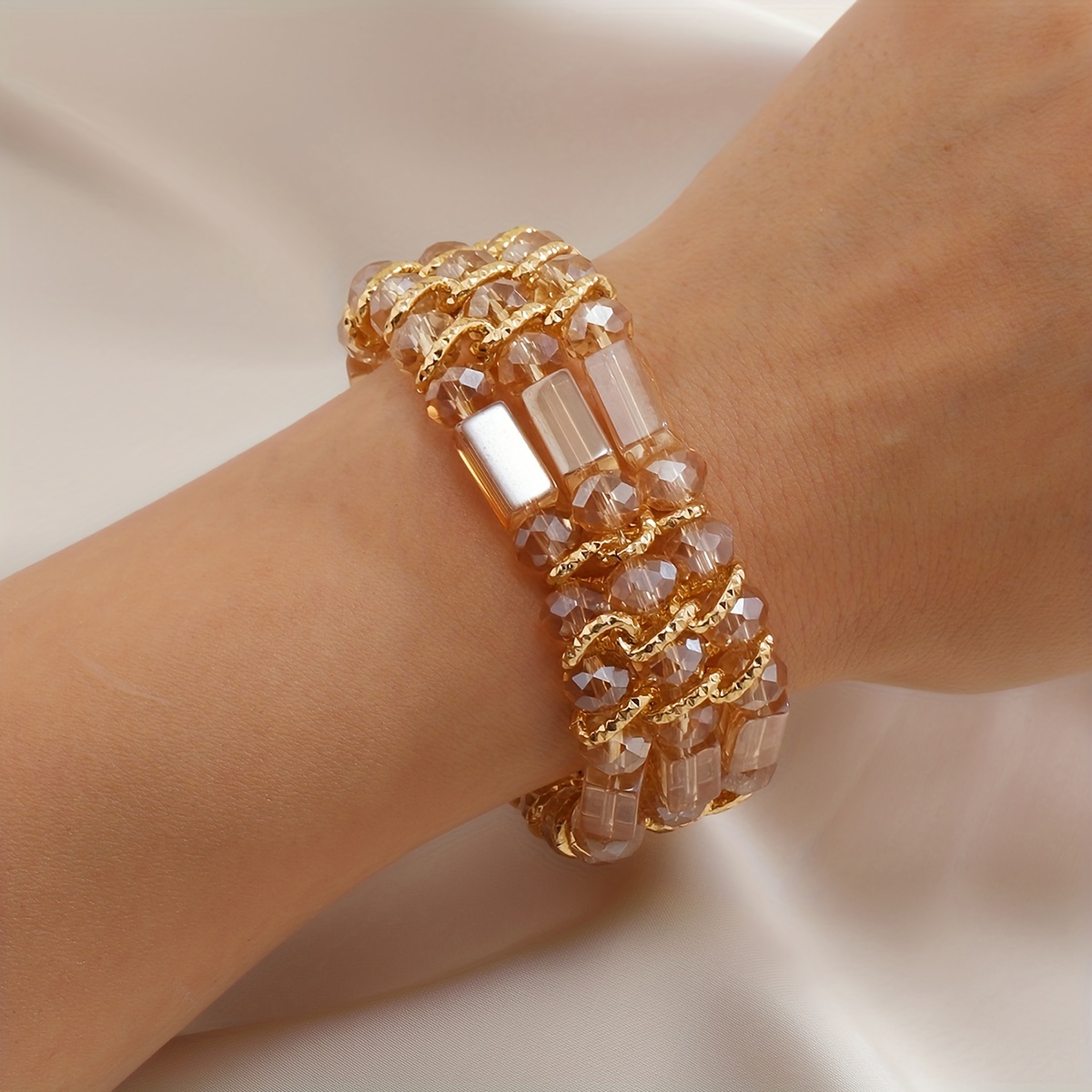 Gold Three's a Party Triple Chain Bracelet