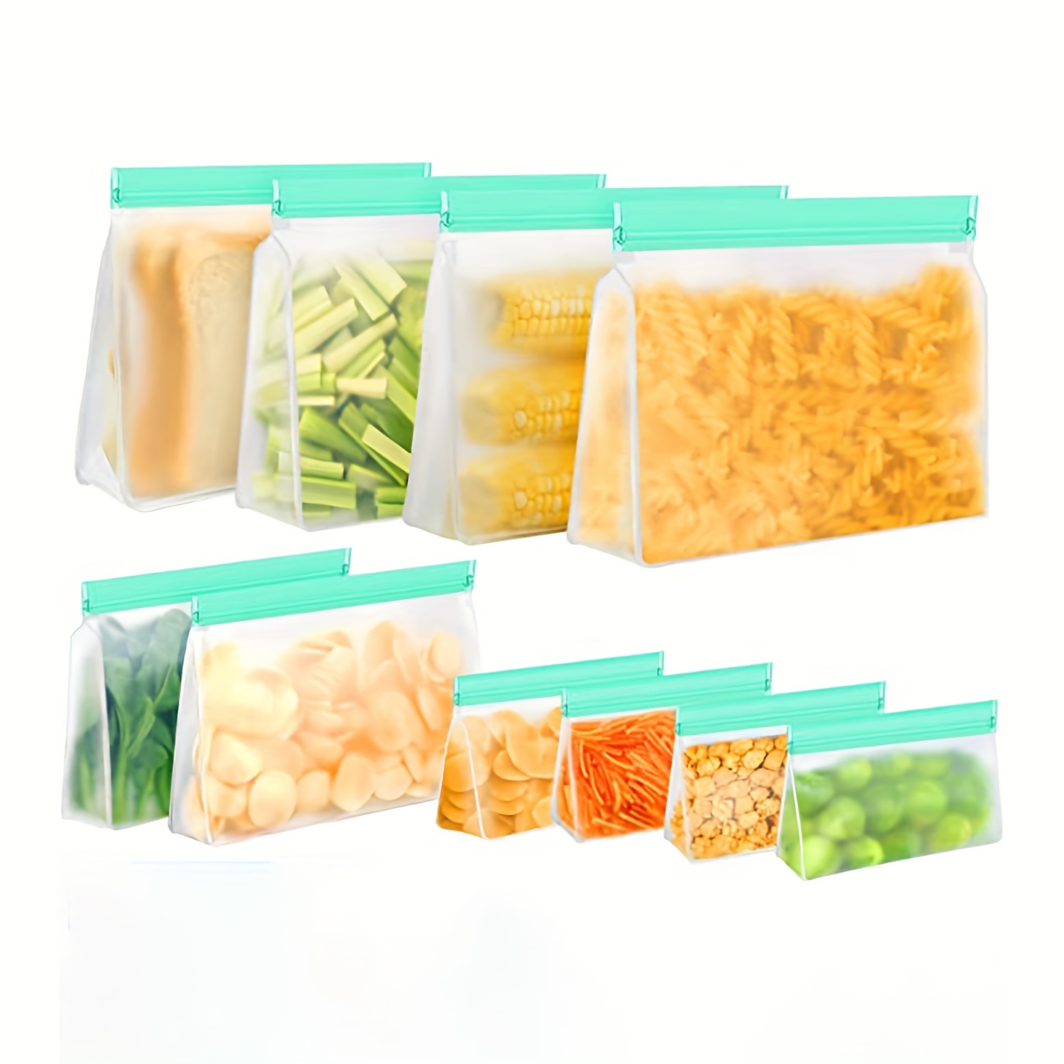 Durbl-Silicone Stand-up Freezer Bags for Food Storage -New Set(Set of 3)