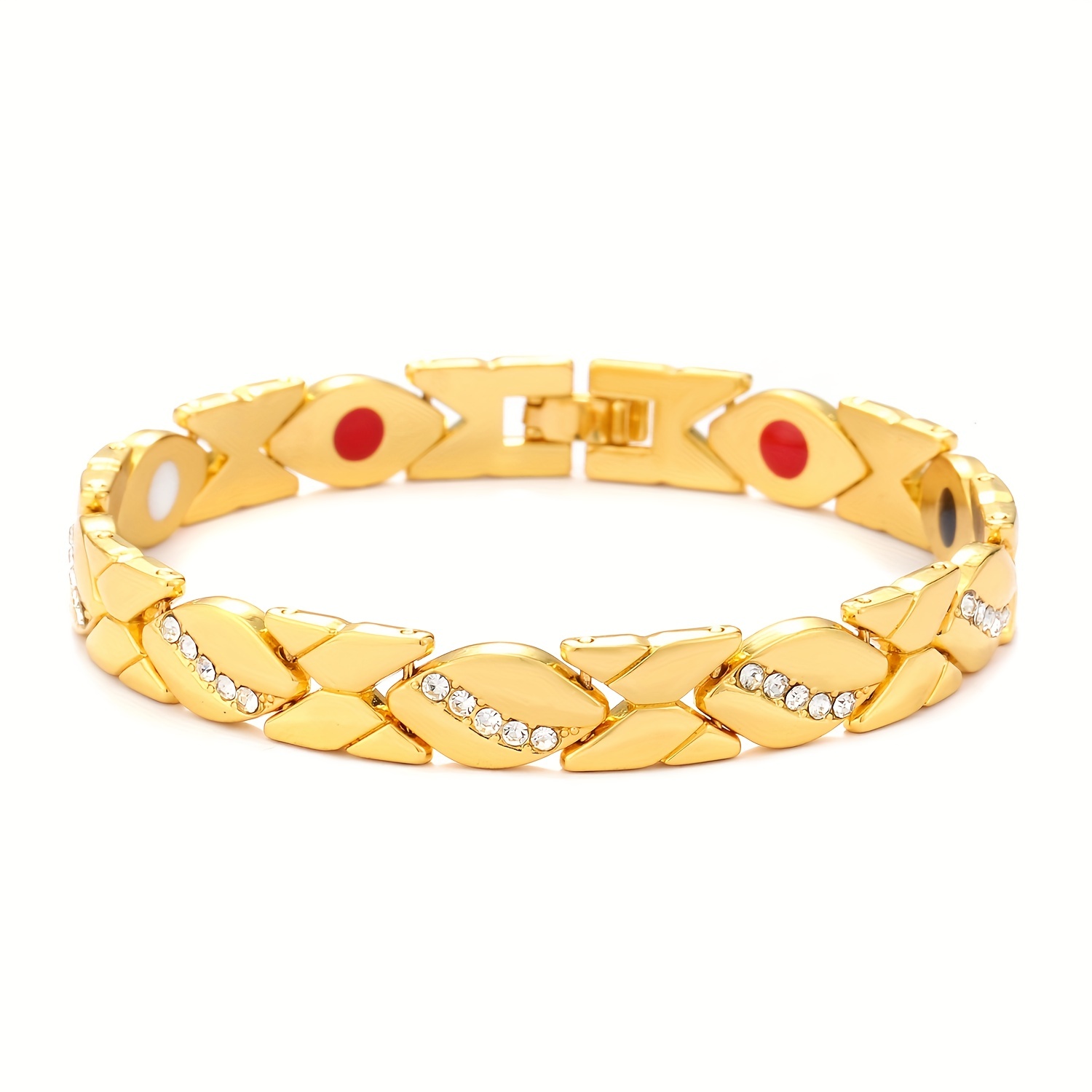 Men's Leaf Magnetic Bracelet with Diamond