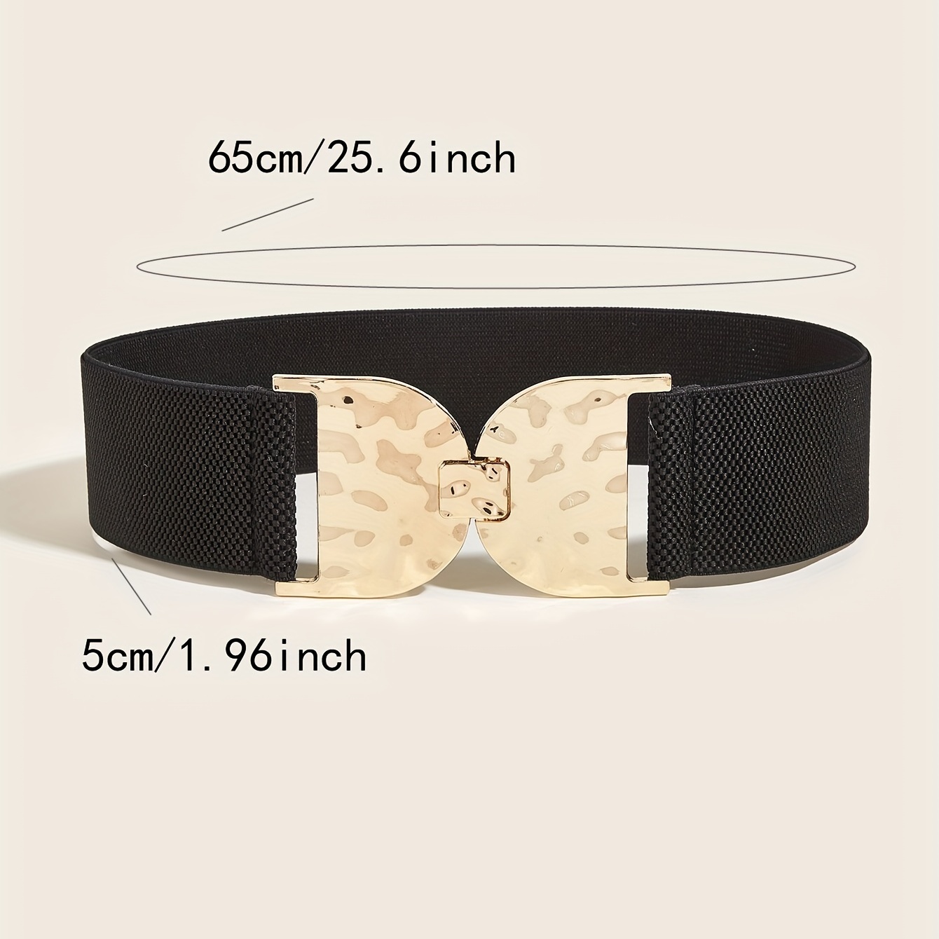 Double Metal Buckle Elastic Belt Simple Elegant Women Waistband