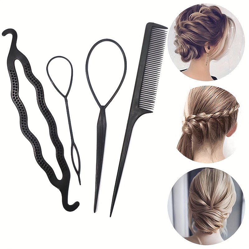 Plastic Hair Styling Design Tools Hair Loop Braid Kits - Temu