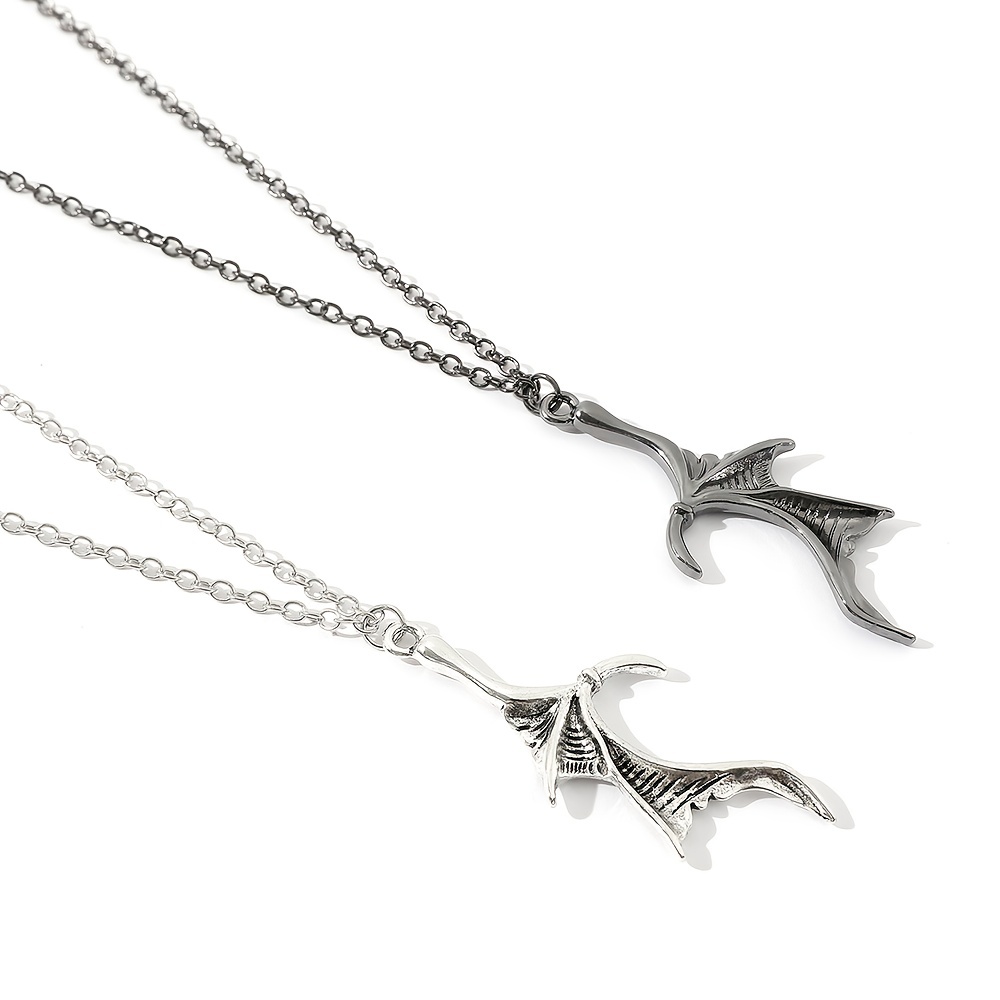 Darkling Heart Necklaces Alchemy Gothic Couples Matching Dragon Wing P