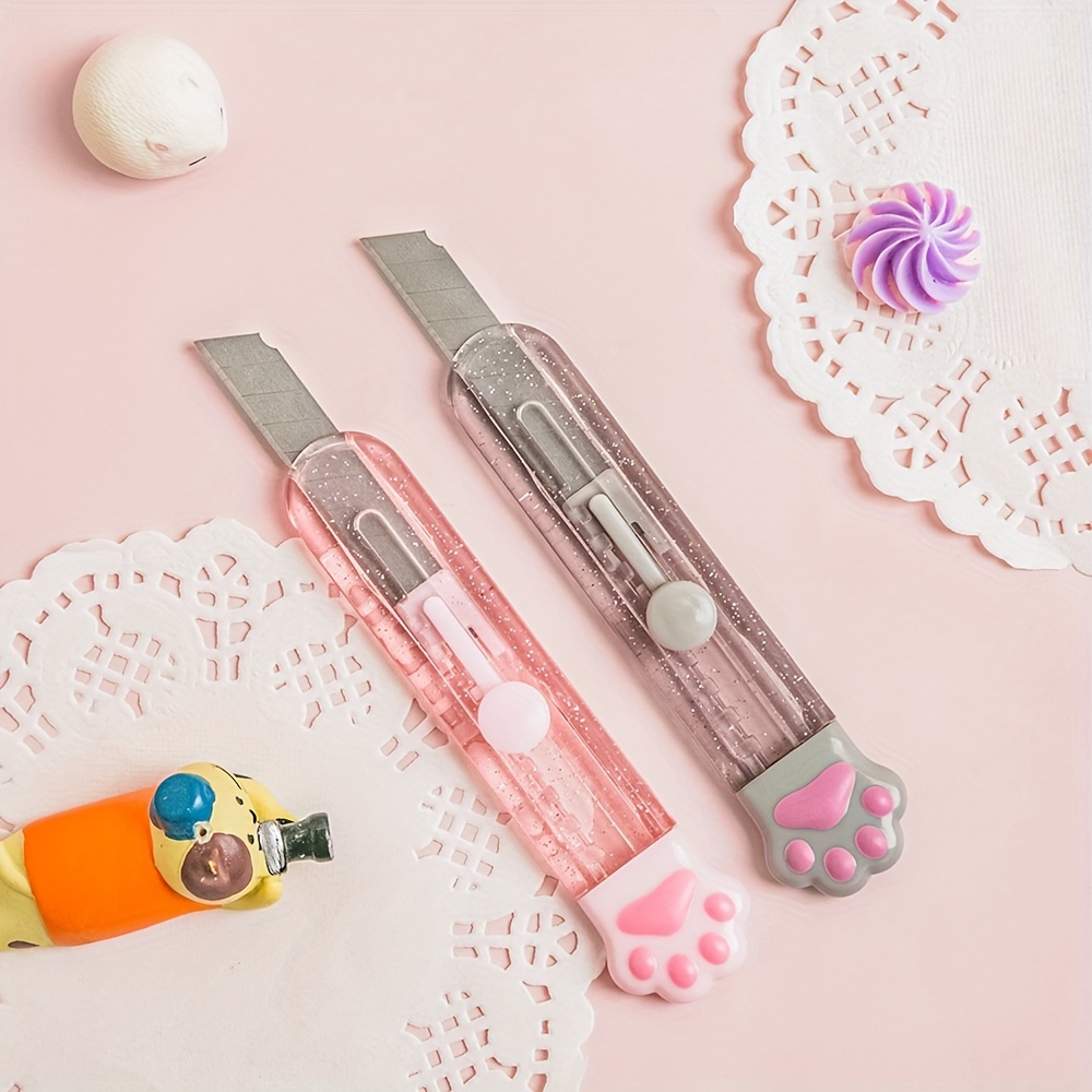 2PCS Mini Portable Utility Knife Cute Cloud Candy Color Wallpaper