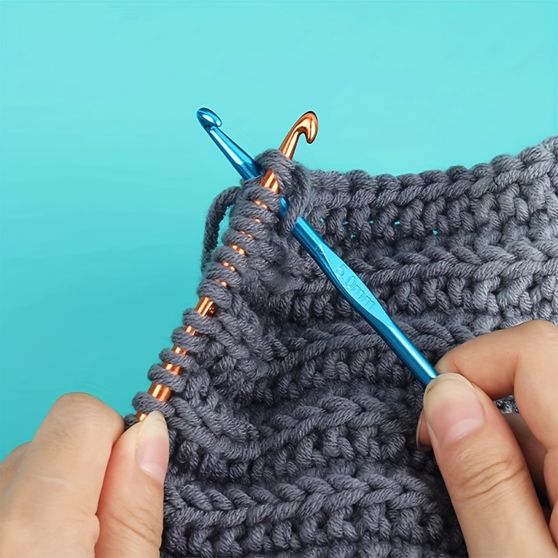 Aluminum Crochet Hook Set Aluminum Handled Knitting Needles - Temu