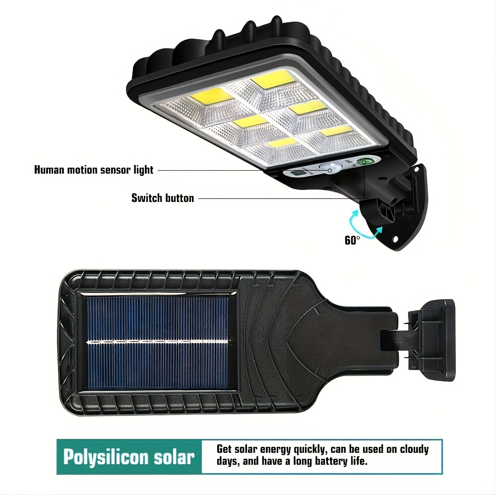 1pc 305 Led Luz Solar Exterior Doble Inducción Pir Sensor - Temu
