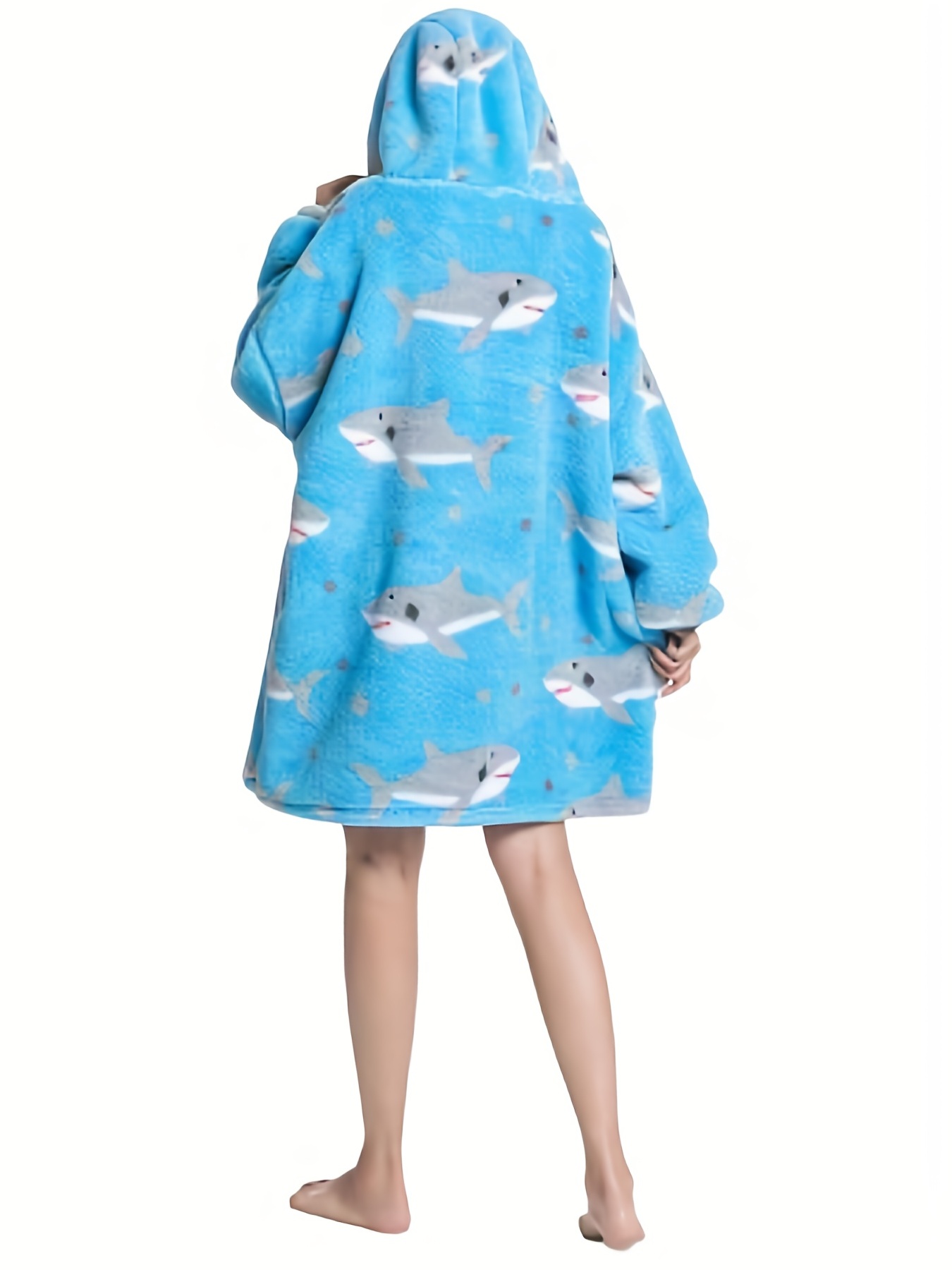 Puppy Pattern Fleece Hooded Blanket