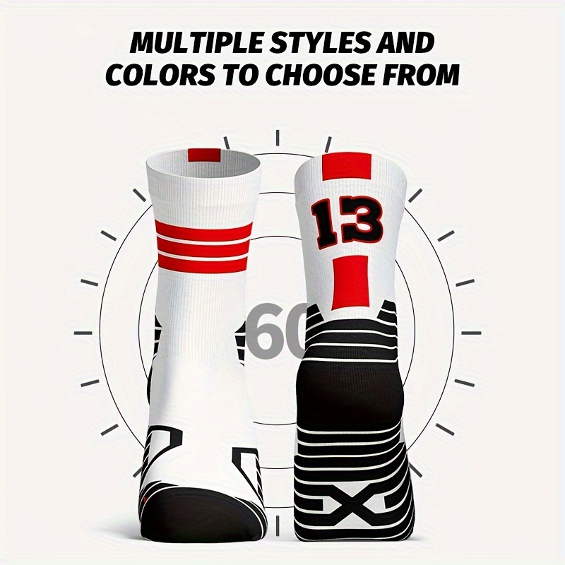 Basketball Socks Mid calf Thick Cushion Crew Socks Men Women Boys