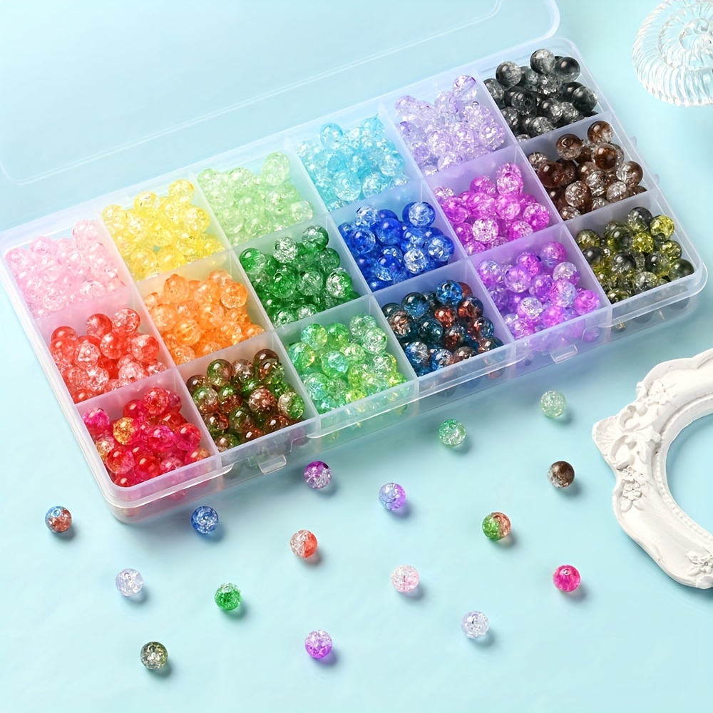 Making Beads Bracelet Kit Mixed Glass Beads DIY Jewelry Set (A)