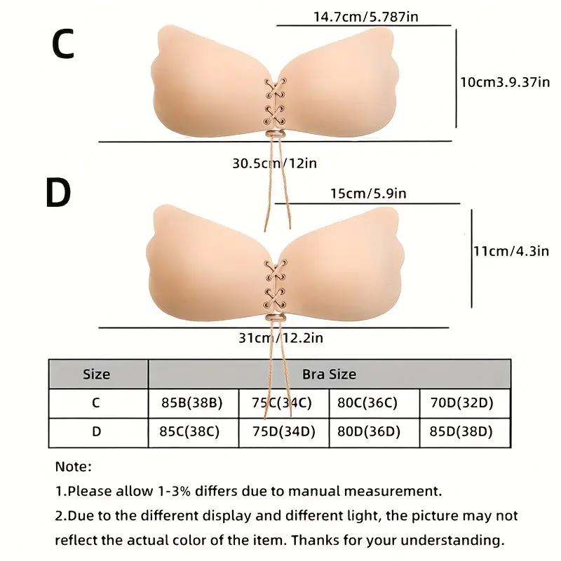 temerity Seamless Self Adhesive Fly Bra Strapless Push Up Bra Wireless  Stick On Lingerie Invisible Silicone Women Bra for Women Girl
