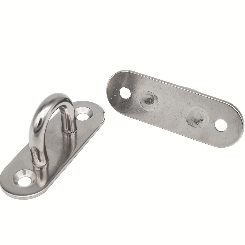 2pcs Oval Eye Plate With Enclosed Hook 304 Stainless Steel Heavy Duty  Ceiling & Wall Mount Hanging Hardware Fitting For Yoga Hammock Swing Marine  Boat