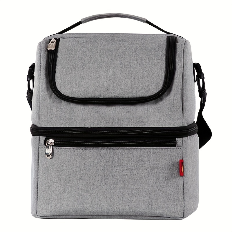 Double Layer Insulated Lunch Bag Ice Pack Leakproof Insulation Picnic Travel