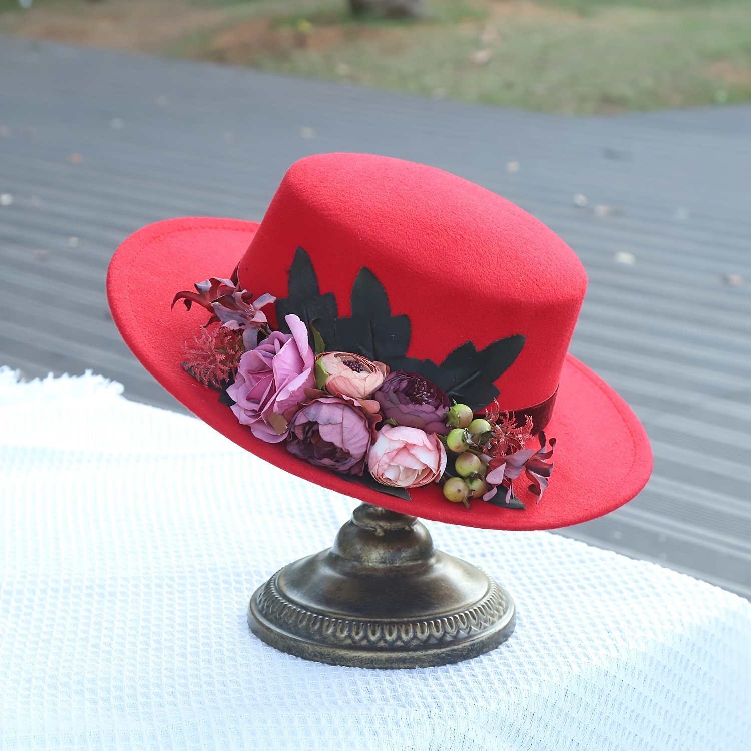 Sombrero para el sol Sombrero de paja Vintage Top plano Fedoras