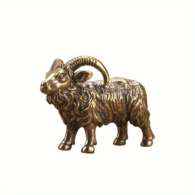 1pc, Brass Goat Ornaments Statue Sheep Handmade Copper * Animals Herbivore  Ornament Antique Retro Bronze Creative Figurine Ornament Tabletop Home