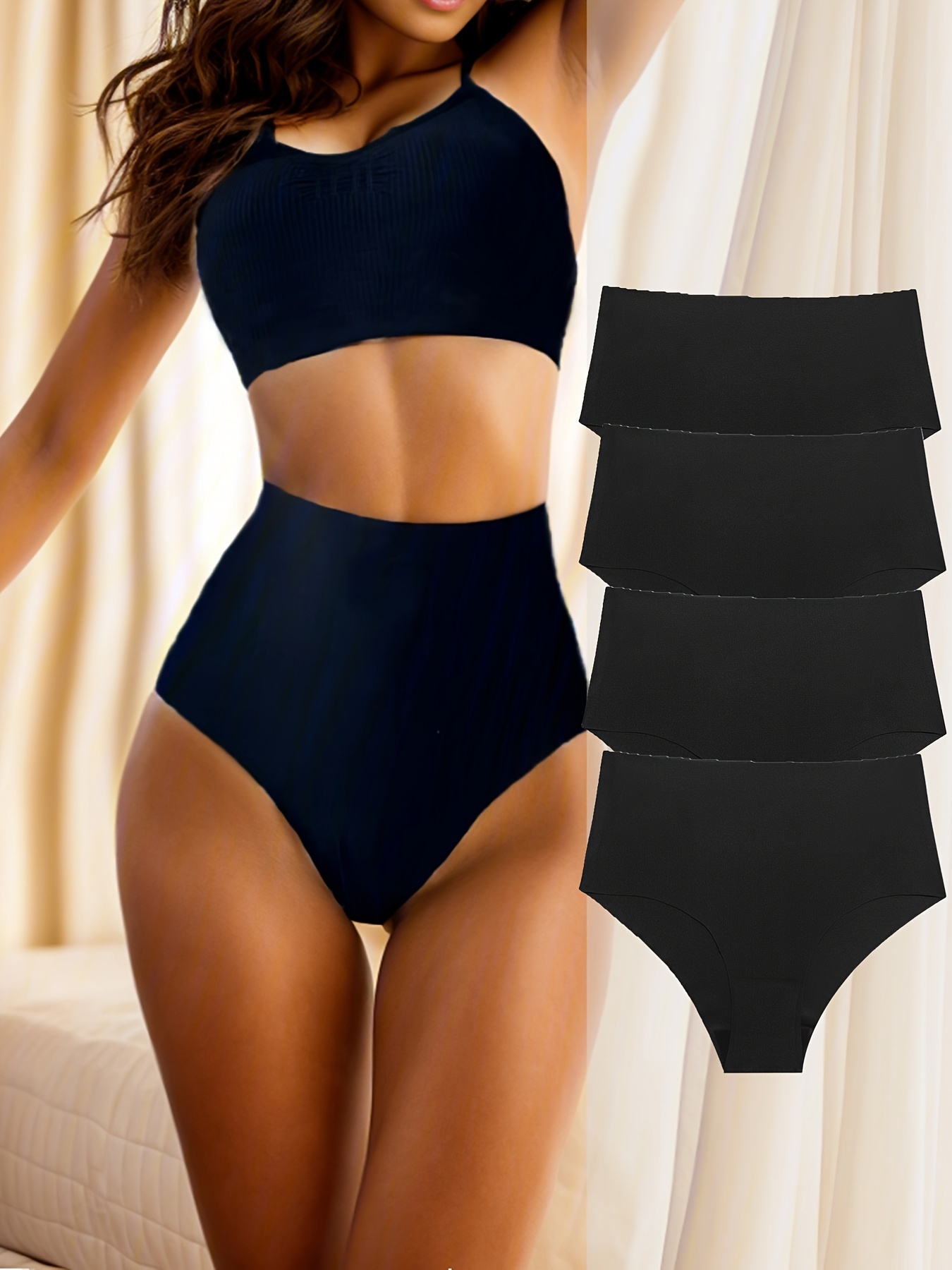 FINETOO Seamless Underwear for Women High Cut String Togo