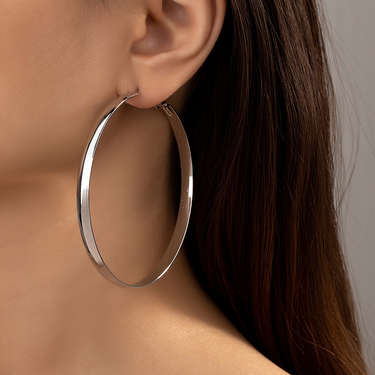 

Exaggerated Hollow Circle Design Hoop Earrings Iron 18k Plated Jewelry Bohemian Sexy Style For Women Summer Party Earrings