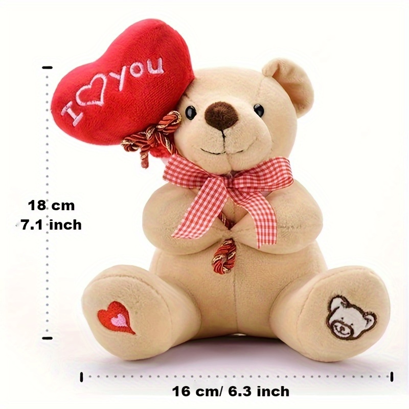 Cartoon Bear Holding Heart Plush Toys Stuffed Animals Kids - Temu Canada