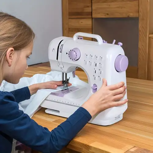 Máquina de coser para principiantes, mini máquina de coser con 12 puntadas  integradas, máquina de coser de mano para niños, velocidad ajustable e