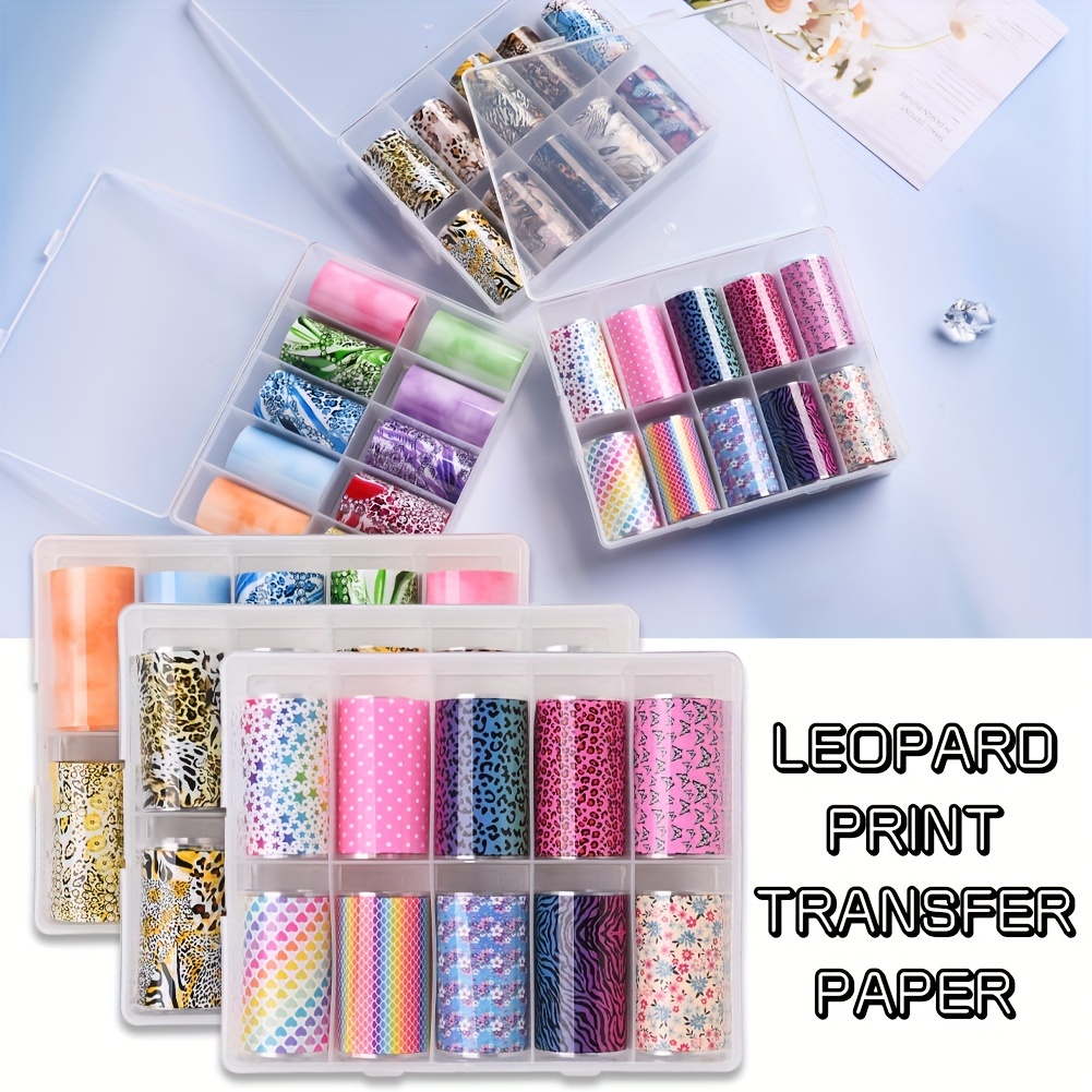 Leopard Print Nail Transfer Foils Mixed Zebra Snake Print - Temu