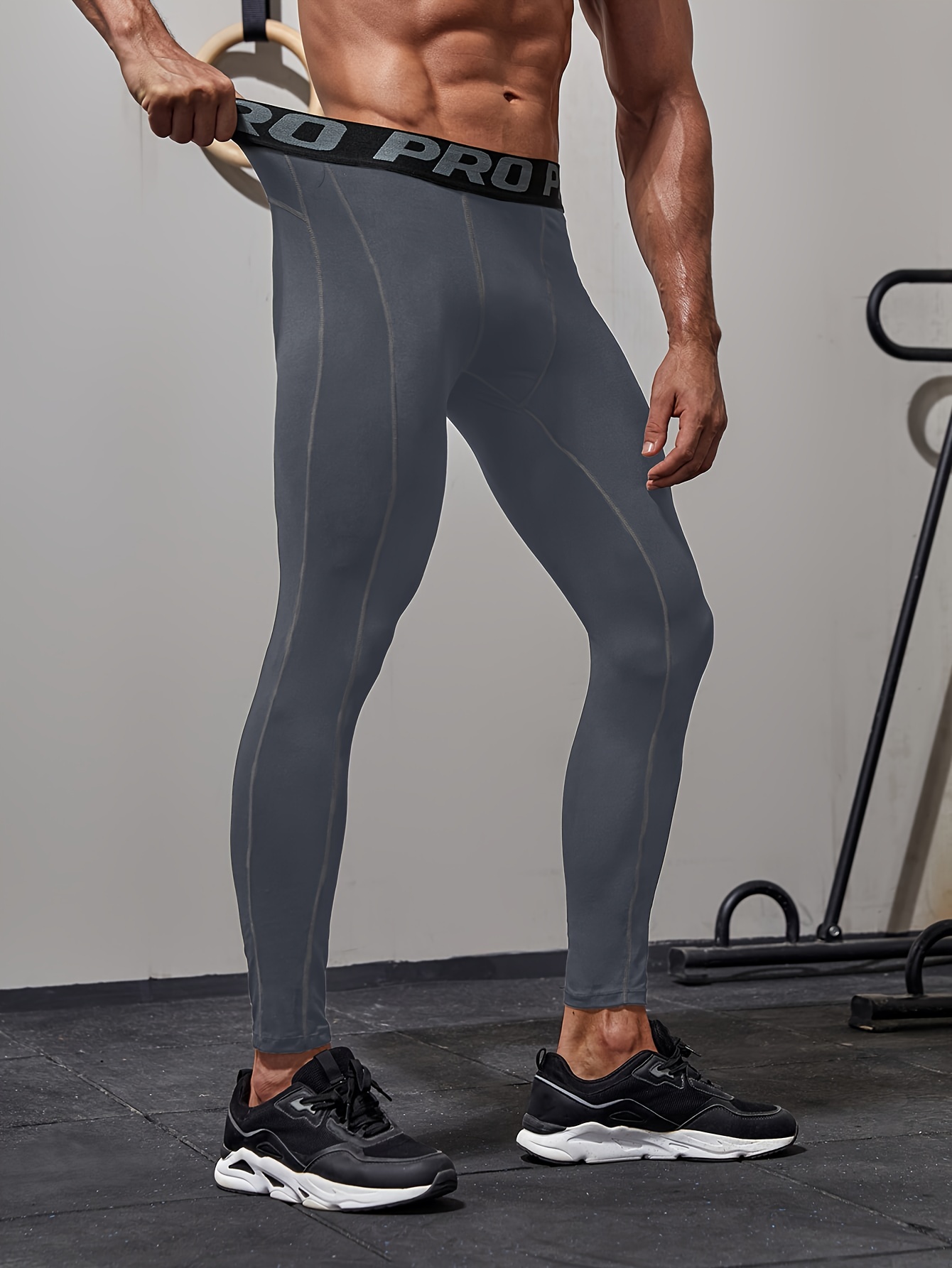 Men's High Stretch Tight Long Compression Pants Activewear - Temu