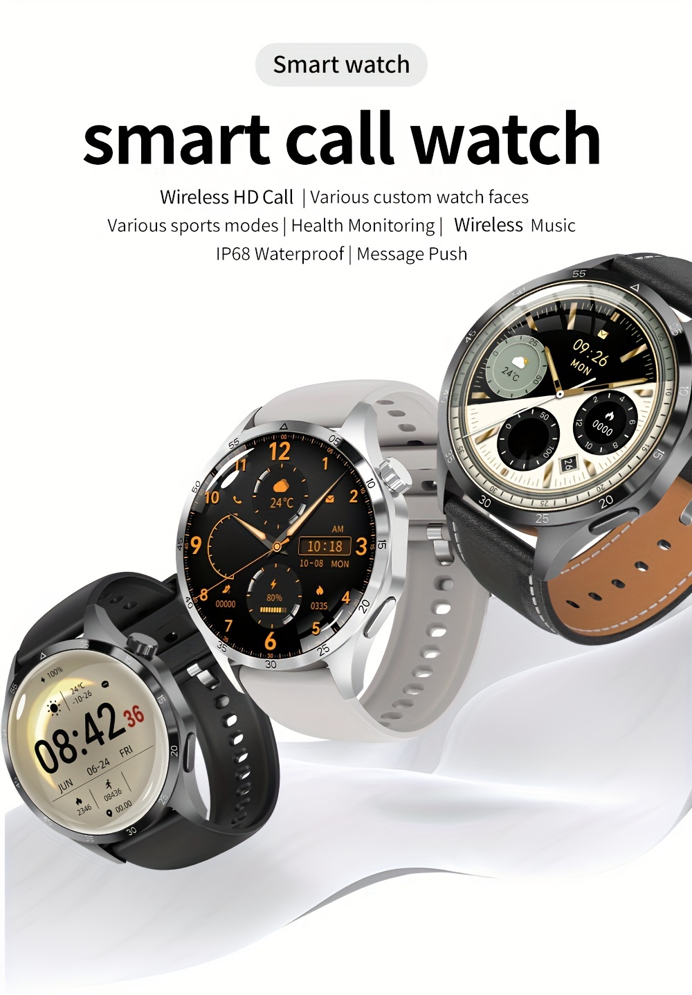GUHUAVMI 2024 Nuovo Smartwatch Tracker GPS Uomo GT4 Pro+ Schermo AMOLED Da 1,53 Pollici 360 * 360 HD Chiamata Wireless NFC Smartwatch Impermeabile IP68 Donne. dettagli 0