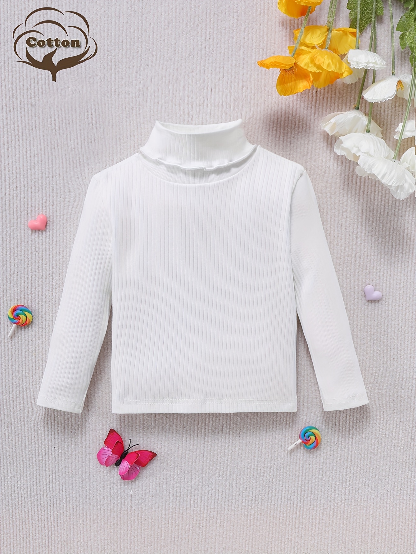 Toddler Girl Basic Solid Plain Cotton T Shirts Tops Long - Temu