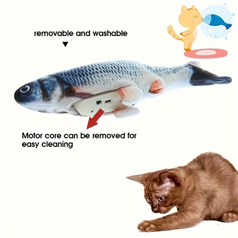 Interactive Cat Toy Flopping Fish Plush With Realistic Tail - Temu Canada