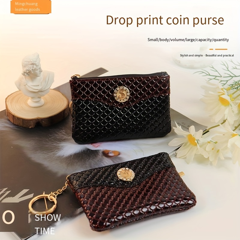 Golden Butterfly Print Coin Purse, Mini Kiss Lock Storage Bag