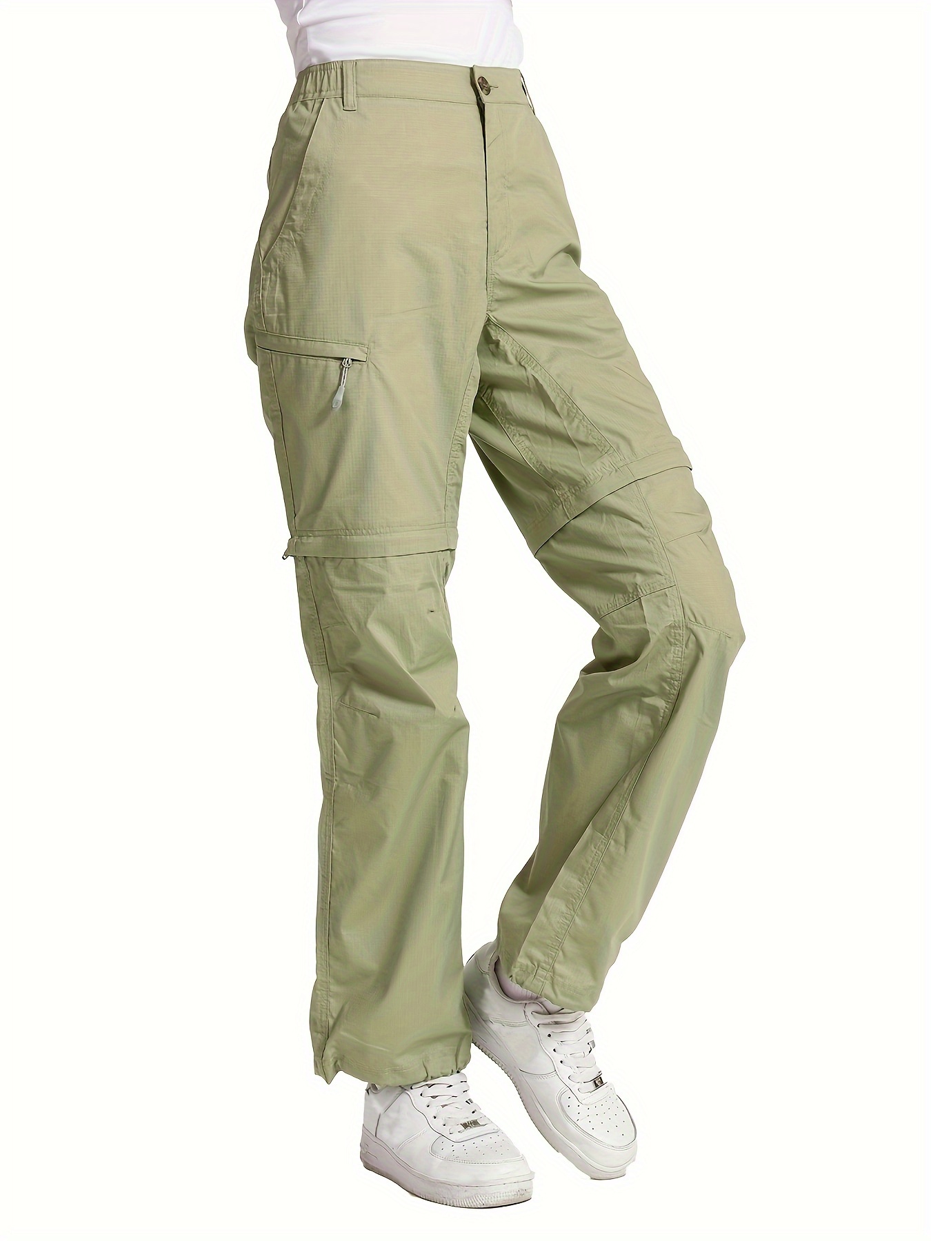 Womens Zip Off Convertible Trousers Multi Pockets Army Casual