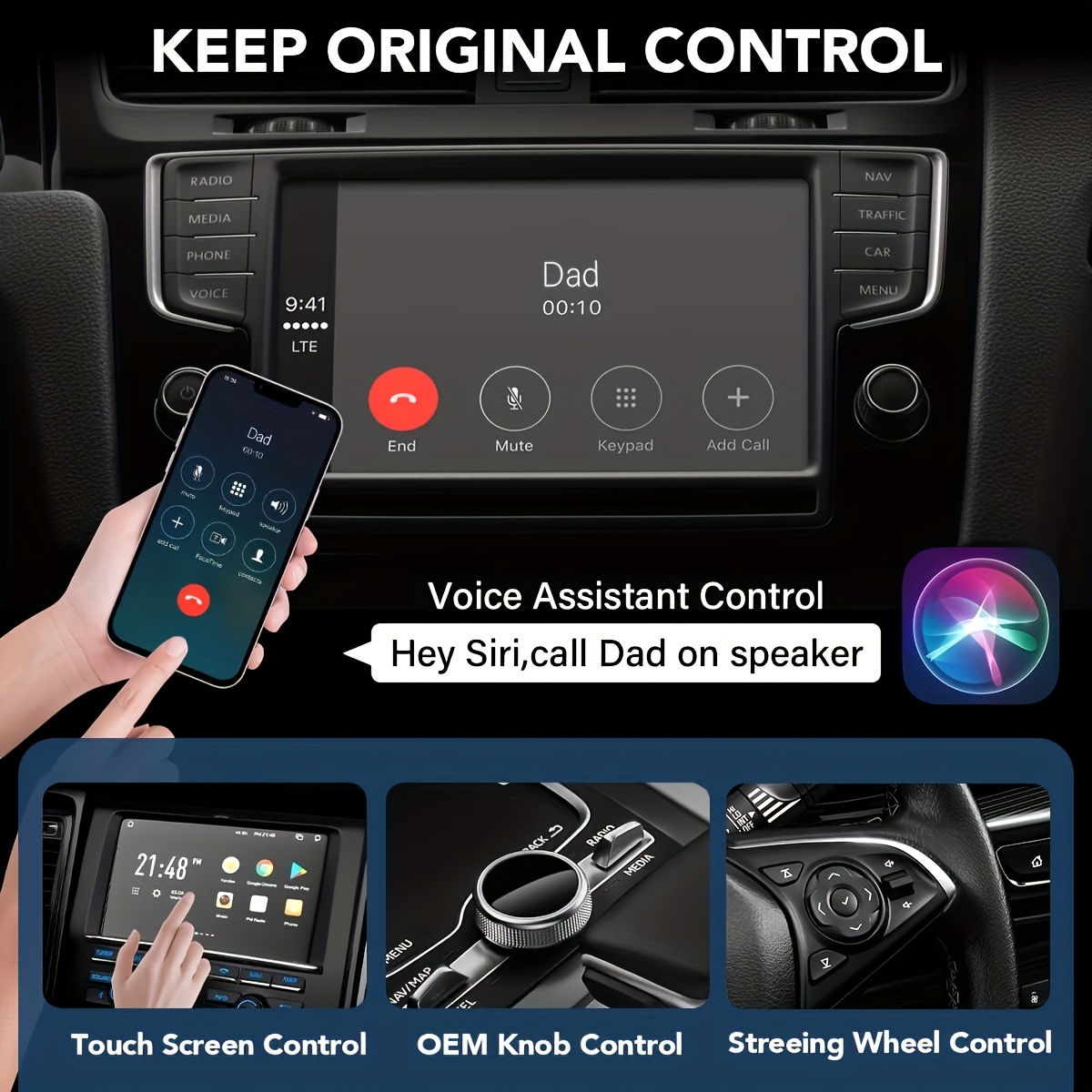 wireless carplay adapter compatible with apple phones 2023 upgraded plug play dongle wired convert for cars from 2015 with factory wired carplay fast and easy use fit for iphone ios 10 details 0