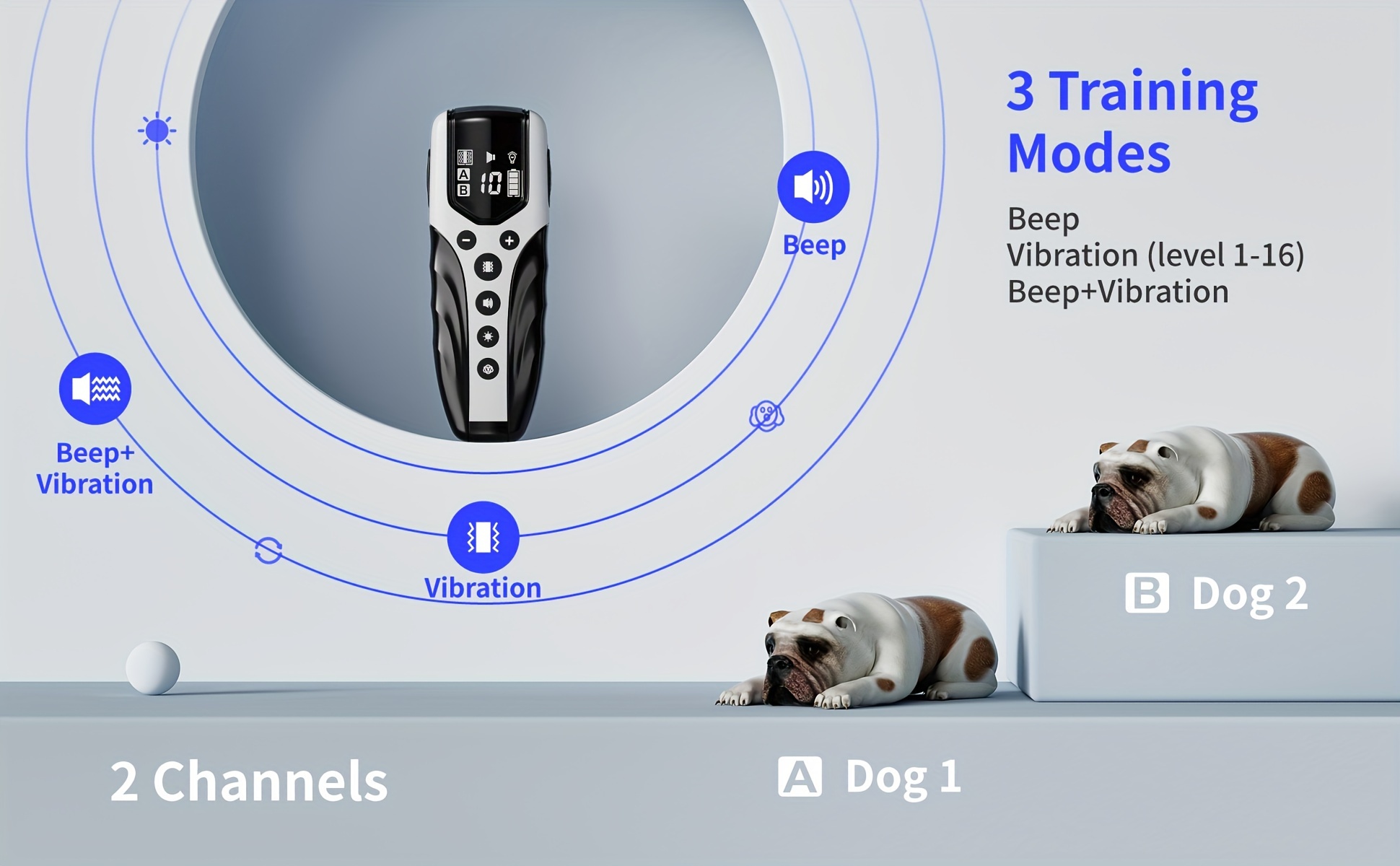 Collar De Adiestramiento Para Perros – Control Remoto, 3 Modos (Sonido, Vibración, Shock), Impermeable