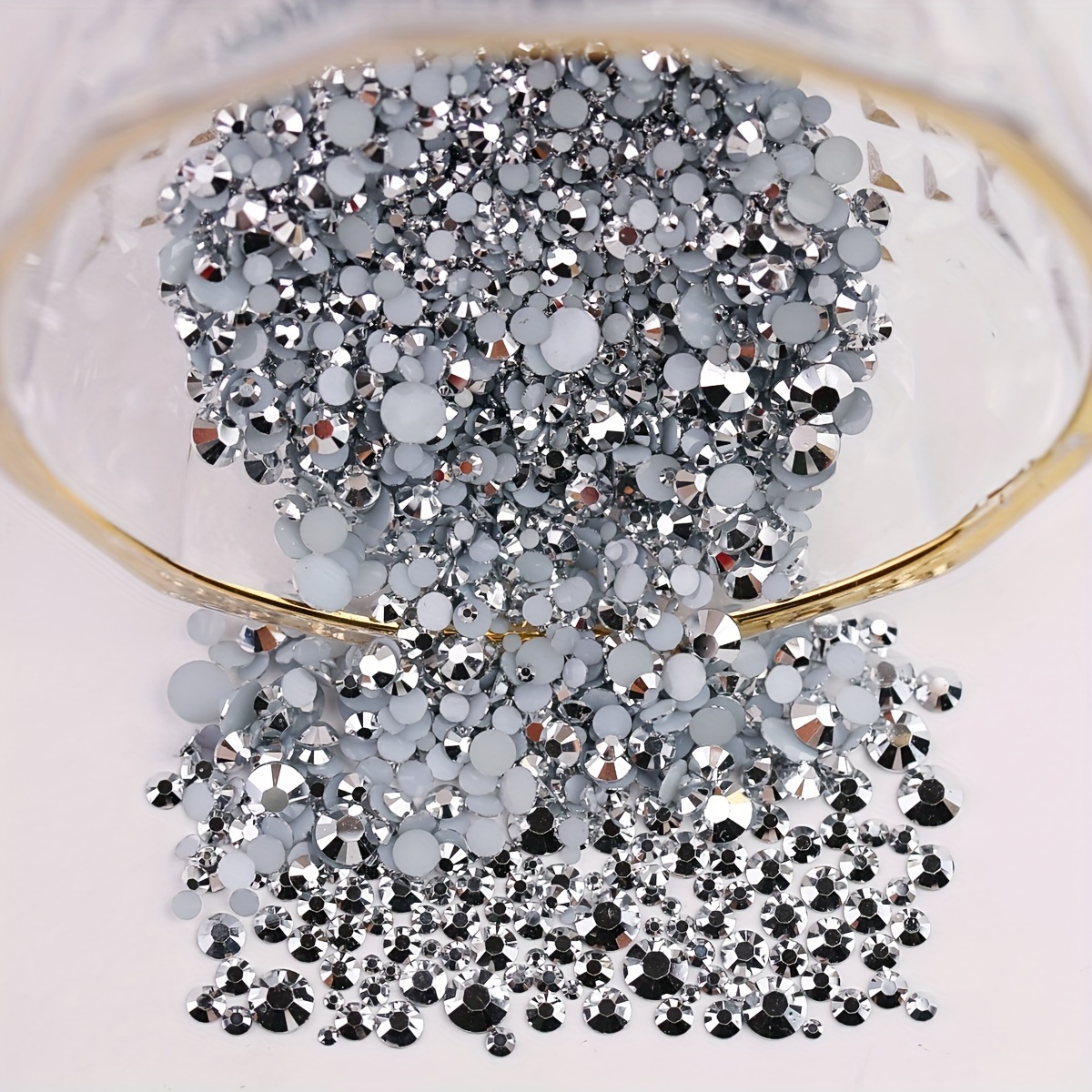 Bag Round Flatback Rhinestones Multi Colors Crystal Gems Non